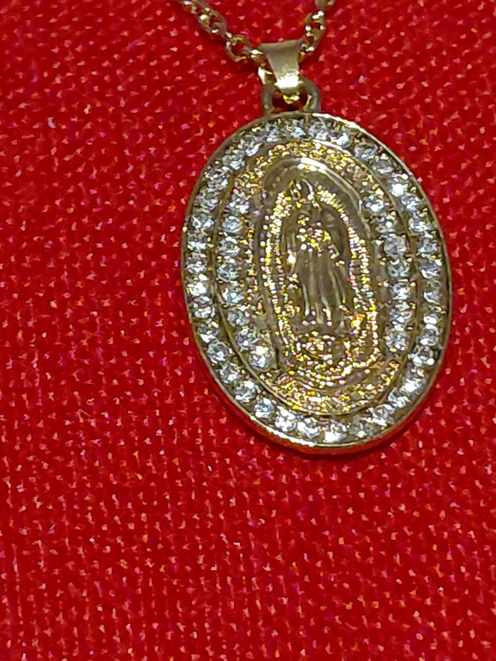 Gold-Tone Miraculous Medal Pendant Necklace - Gold - Picture 2 of 2